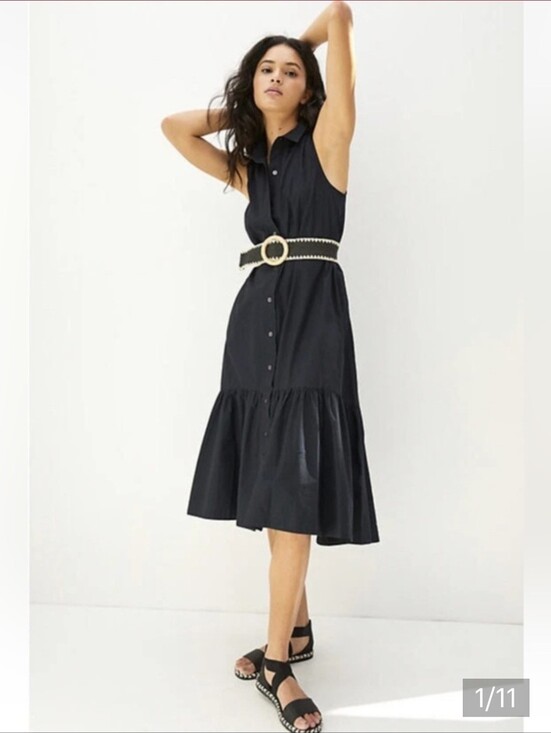 Maeve Dresses & Skirts - Maeve by Anthropologie Paola Flounced Midi Dress Black Small